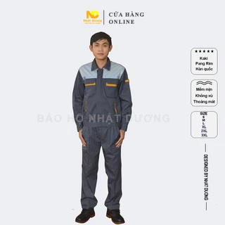 Quần áo bảo hộ lao động nam nữ kaki pangrim mềm mát PR04, Đồ bảo hộ lao động Nhật Dương áo phản quang khóa kéo