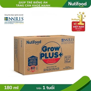 Thùng sữa bột pha sẵn Nutifood Grow Plus+ Xanh 180ml (48 hộp) "GIÁ BÁN ĐÃ TRỪ KHUYẾN MÃI"