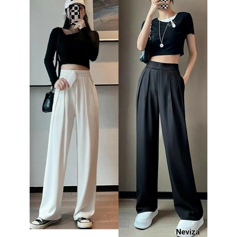 Quần Nữ Ống Rộng chất vải Tuyết Mưa cao cấp với thiết kế Cạp Dán siêu xinh mặc đi học đi làm cực xinh QN800