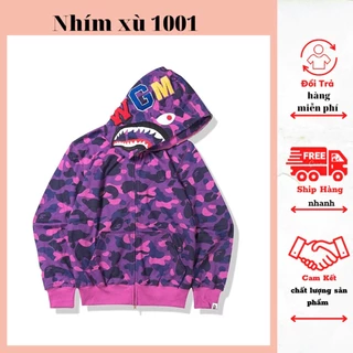 Áo Khoác Hoodie Bape mũ 2 lớp hình cá mập 3D thời trang trẻ trung siêu hót năm 2022