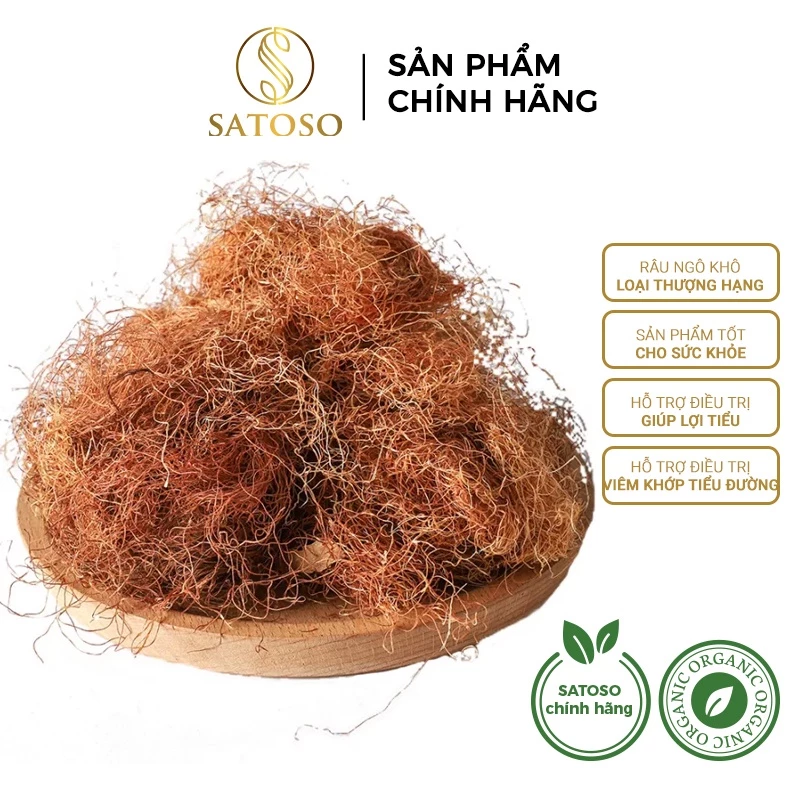 Râu ngô SATOSO thượng hạng thơm, sạch hỗ trợ thanh nhiệt,mát gan, lợi tiểu 1kg SA141