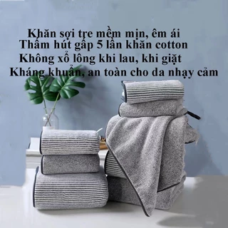 khăn tắm, khăn mặt, khăn gội đầu sợi tre lớn 140x70cm dùng phòng tắm khách sạn spa thấm hút mềm mại dày dặn cao cấp