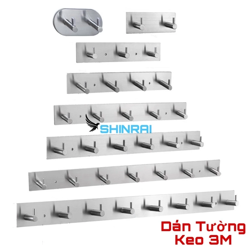 ( Dán Tường Keo 3M + Lỗ Khoan ) Móc Treo Quần Áo , Móc Treo Đồ Hình Nấm INOX SUS304 Xước Mờ Cao Cấp