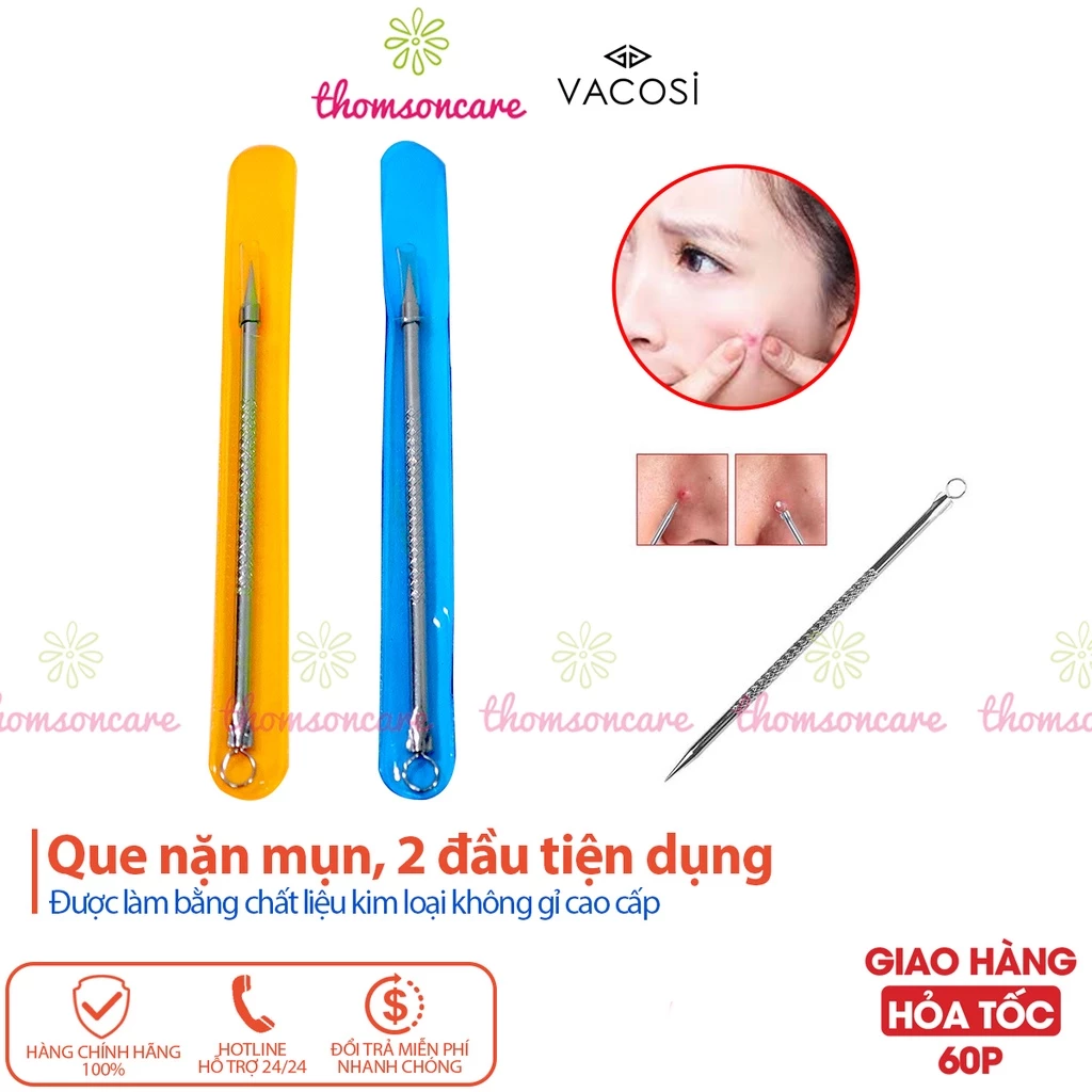 Cây nặn mụn - nặn mụn đầu đen và các loại mụn, que nặn mụn cao cấp không gỉ