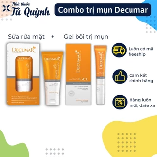 Combo sữa rửa mặt ngừa mụn sáng da Decumar và Kem nghệ nano Decumar Gel cho da mun và thâm, giúp sáng da, mờ sẹo