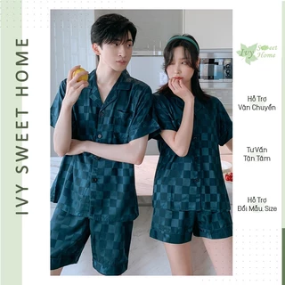 Đồ Ngủ Pijama Couple Nam Nữ Form Ngắn Chất Lụa Mềm Mịn Cao Cấp Cho Mùa Hè Thoáng Mát IVY311