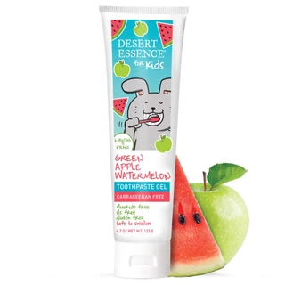 GEL ĐÁNH RĂNG CHO BÉ (6 tháng - 6 tuổi) DESERT ESSENCE Green Apple - Watermelon Toothpaste, VỊ TÁO XANH - DƯA HẤU, 113g