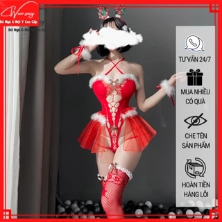 [NOEL] Cosplay Giáng Sinh Nai Sừng Tấm  Sexy Bộ Đồ Lưới Một Mảnh 7436 [CWEAR.SEXY_Đồ ngủ & Nội y cao cấp]