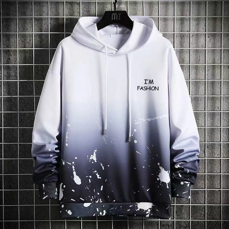 Áo Hoodie Dài Tay Oversize Phối Màu Gradient Cá Tính Theo Phong Cách Hàn Quốc Dành Cho Nam