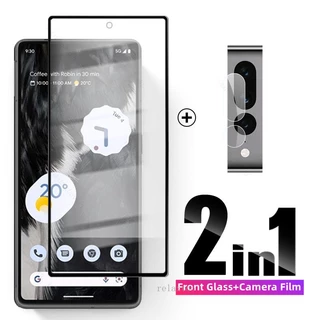 Kính cường lực toàn màn hình 2in1 9H cho Google Pixel 8 7 6 Pro 8Pro 7Pro 7A 6A Pixel7Pro Pixel6A Pixel8a Pixel8Pro kính bảo vệ mặt sau kính bảo vệ màn hình ống kính phim kính