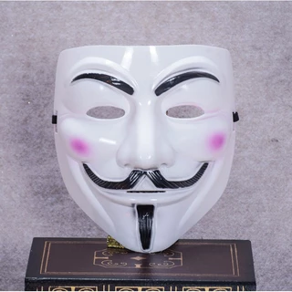 [TRẮNG] Mặt nạ Hacker Anonymous - Mặt nạ hóa trang Halloween dành cho nam và nữ