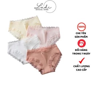 Quần Lót Nữ Cotton Viền Ren Gân Tăm Sexy Điệu Đà Ladi-1735