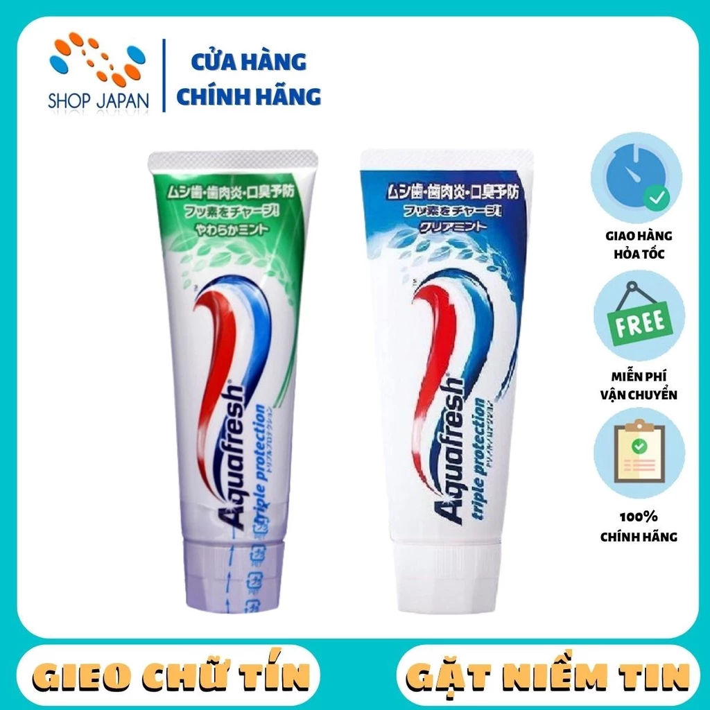 Kem đánh răng ngừa sâu răng, trắng răng Aquafresh nội địa Nhật