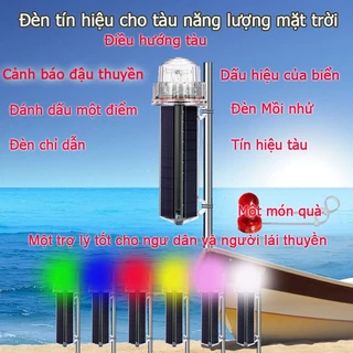 Đèn cảnh báo, sạc năng lượng mặt trời đèn tín hiệu chớp ba màu cho ghe,tàu thuyền đi sông nước