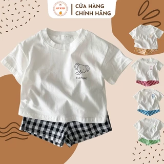 Bộ quần áo trẻ em cộc tay AFKID Cộc Ulzzang cho bé trai bé gái chất thun lạnh cao cấp siêu co giãn và mềm mịn 6-19kg