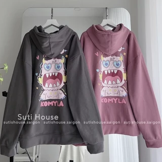 [ẢNH THẬT-CÓ SẴN] Áo Hoodie KOMYLA KOMYLAAP Hồng Ruốc và Xám Chì Unisex Nam Nữ Form Rộng - Suti House