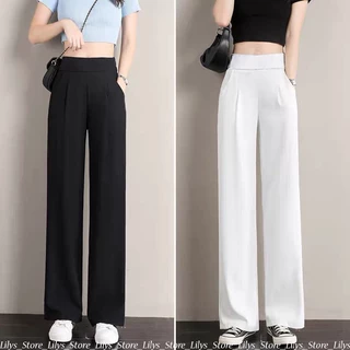 Quần ống rộng khóa sườn hàng cực đẹp - Quần culottes dáng suông (3 màu đen, be, trắng)