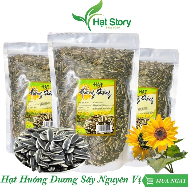 1Kg Hạt Hướng Dương Sấy Nguyên Vị Nhập Khẩu Hạt To Cam Kết Ngon