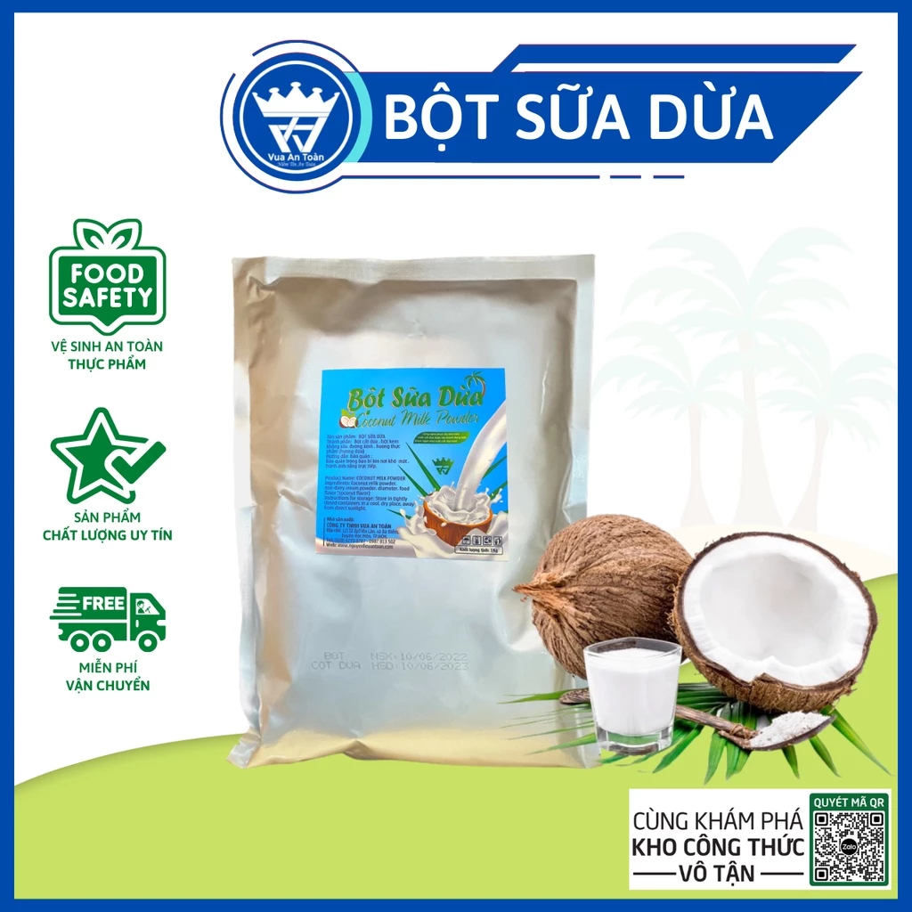 Bột Sữa Dừa 1KG Vua An Toàn, Công Nghệ Phun Sấy Tiên Tiến, Thơm Ngon Như Nước Cốt Dừa Tươi Passion Link Hà Nội