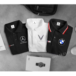 Áo thun Polo có cổ ngắn tay Merc AMG đỏ - áo Mercedes Cao Cấp, Cotton thoáng mát không bông xù trẻ trung sang trọng GUCA