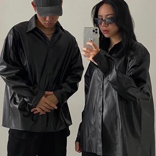 Áo sơ mi da dài tay - FAUX LEATHER SHIRT