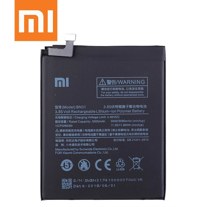 Pin Xiaomi BN31 - Xiaomi Mi 5X / Mi A1 (3080mAh) Hàng zin nhập khẩu bảo hành 1 đổi 1