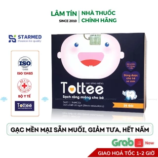 Gạc Rơ Lưỡi Tottee Làm Sạch Và Ngăn Ngừa Các Vấn Đề Răng Miệng Cho Bé Hộp 30 Gói