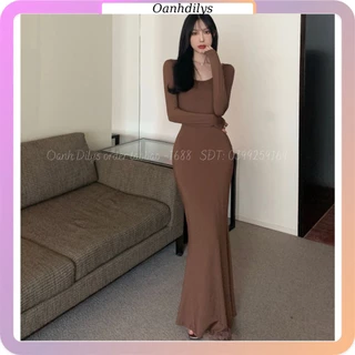 (Sẵn) Váy body dáng dài đuôi cá, đầm body dài tay dáng dài nữ hàng cao cấp order Taobao nhà Oanhdilys