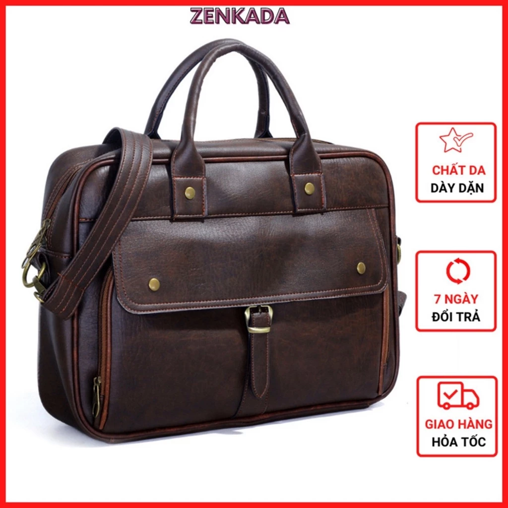 Túi đựng laptop, cặp da nhiều ngăn, túi công sở Zenka cao cấp hàng chính hãng_ZKC11