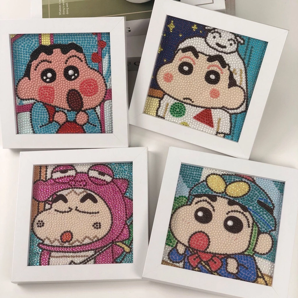 Bộ Tranh Đính Đá 5D DIY Hình Shin Chan Độc Đáo CÓ KHUNG