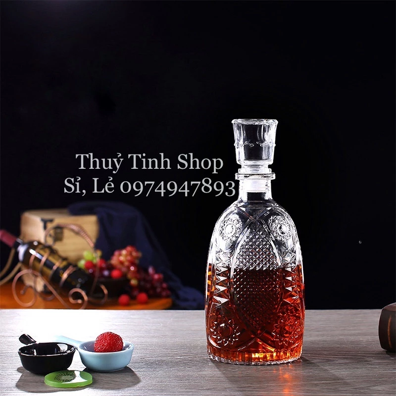 [ Siêu Rẻ ] Chai, Bình Đựng Rượu Thuỷ Tinh Đẹp Cao Cấp 950ml Mẫu L1