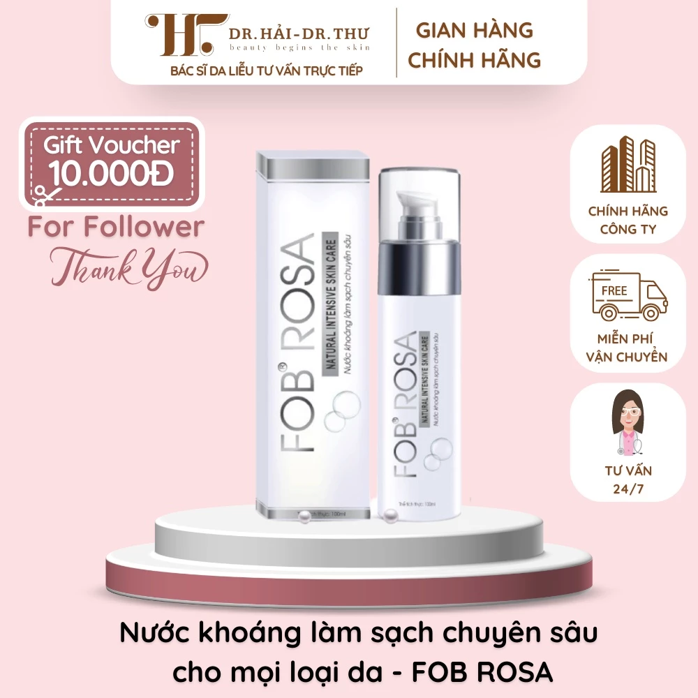 👩🏻‍⚕️ [CHÍNH HÃNG] Nước khoáng làm sạch chuyên sâu cho mọi loại da - FOB ROSA