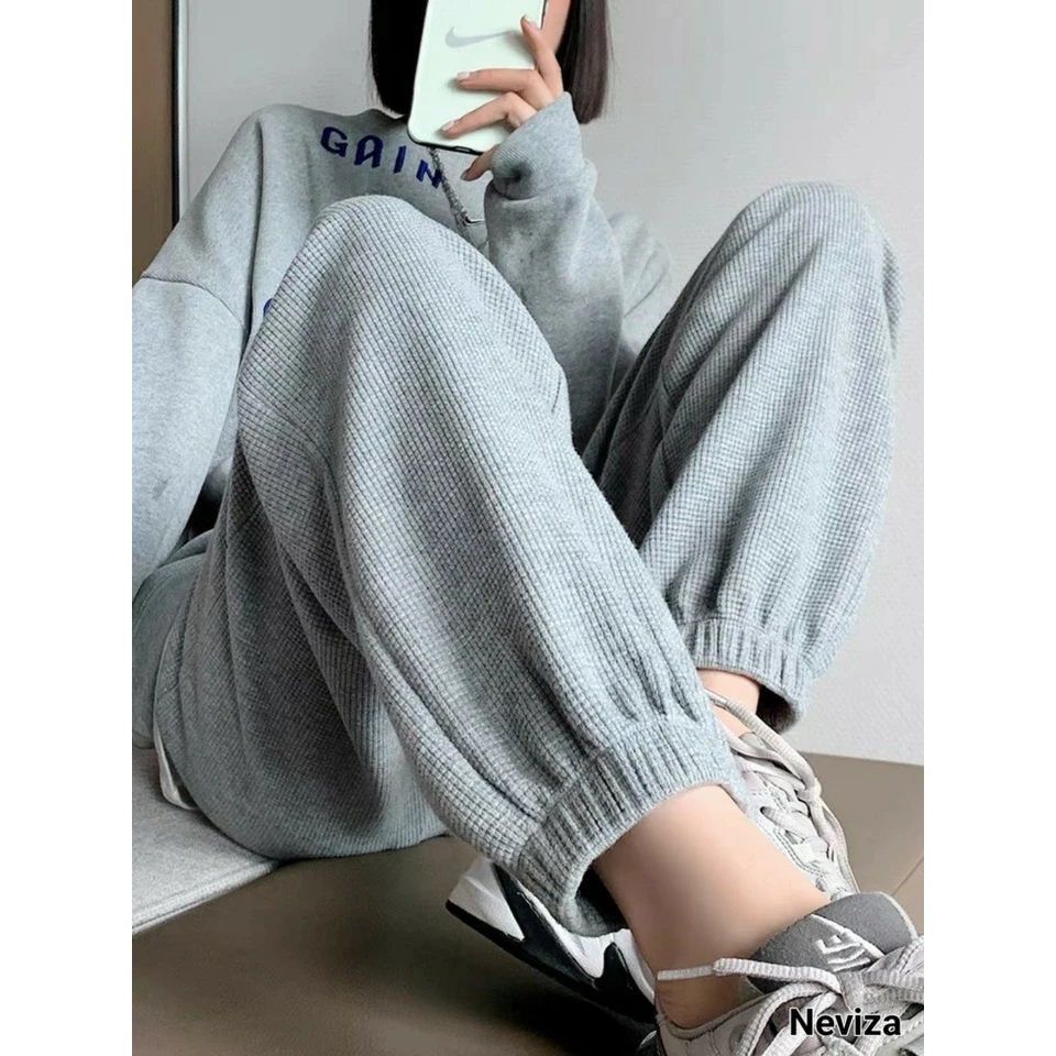 Quần Nữ ống rộng chất Nỉ Tổ Ong dày dặn dáng jogger thể thao mặc đi học đi chơi cực xinh QN767