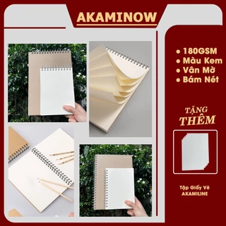 Sổ tay vẽ chì phác thảo Sketchbook AKAMILINE 50 tờ kích cỡ A4/A5 - Giấy kem trơn 180gsm