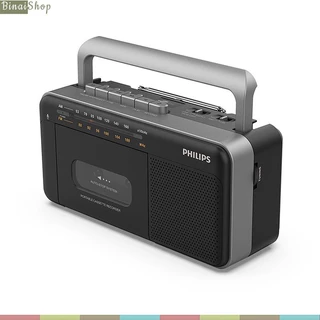 Philips TAR3568 - Đài Radio AM/FM Cổ Điển Cỡ Lớn, Hỗ Trợ Khe USB, Ghi Âm Băng Trắng, Công Suất 8W Dành Cho Người Già