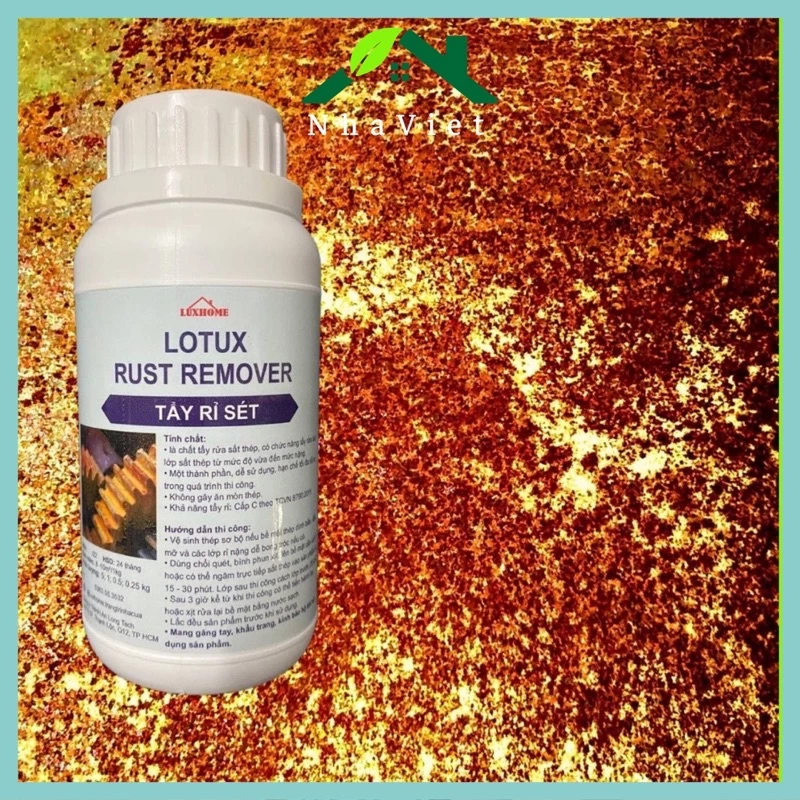 Nước tẩy rỉ sét trên kim loại, sắt thép LoTux Rust Remover, giảm thiểu quá trình oxi hóa trên vật liệu xây dựng