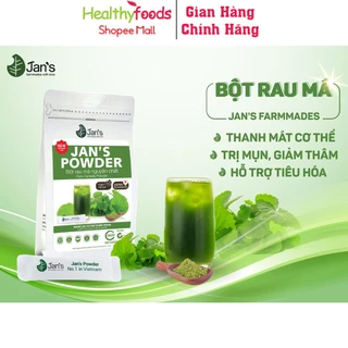 Bột rau má nguyên chất sấy lạnh Jan's túi 60gr giúp mát gan, thanh lọc cơ thể hỗ trợ giảm cân, giảm mụn làm đẹp da