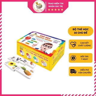 Bộ Thẻ Học Thông Minh Song Ngữ Anh Việt 16 Chủ Đề Loại Chuẩn Glenn Doman Flashcard Cho Bé Từ 0-6 Tuổi, Mẹ Mốc Shop, 16CD