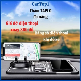 Giá đỡ điện thoại xoay 360 độ đặt taplo chống trượt, giá đỡ điện thoại trên ô tô kèm bảng số điện thoại