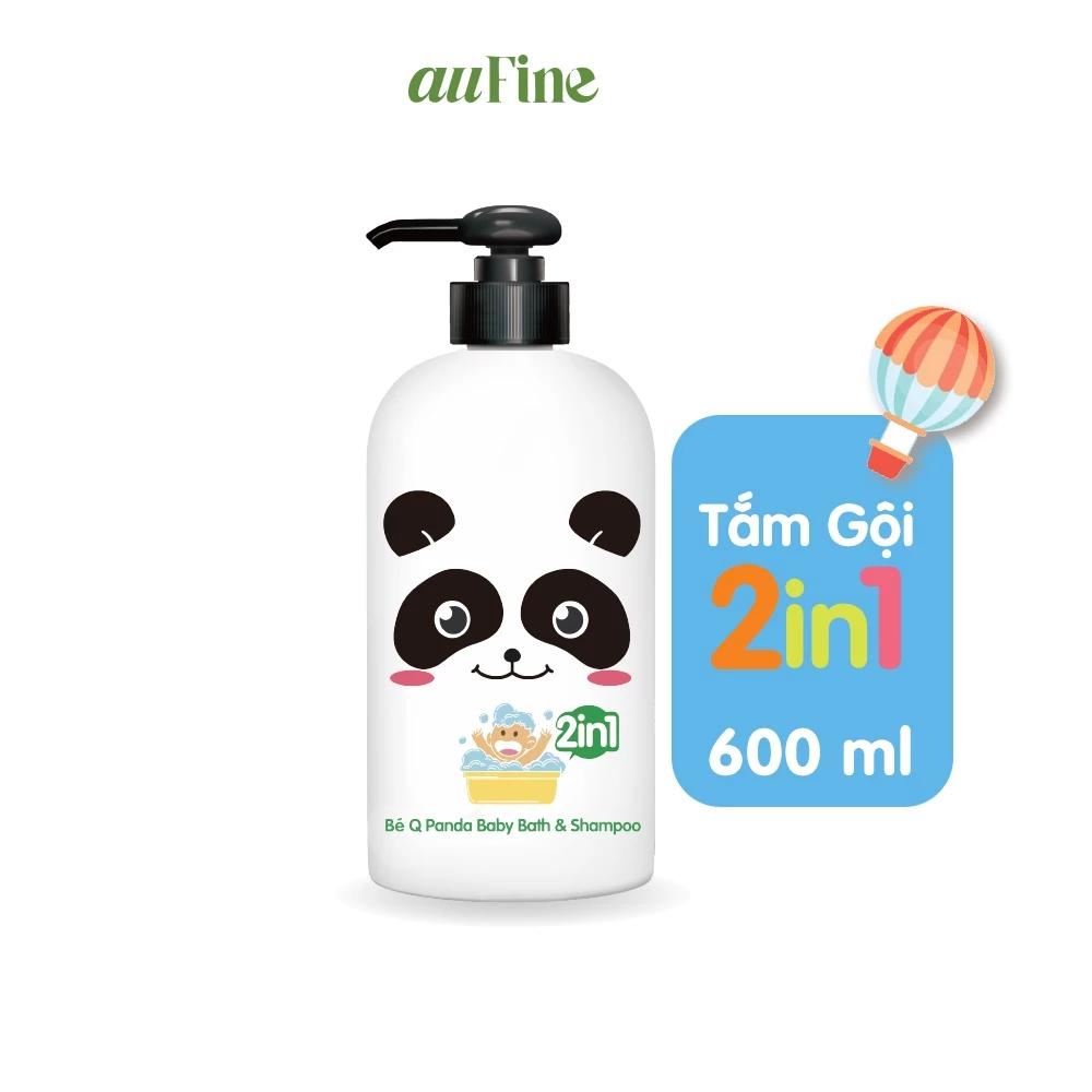 auFine Bé Q Panda Tắm Gội 2 in 1 Trẻ Em 600ml