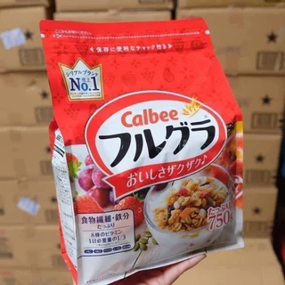 Ngũ cốc trái cây CALBEE gói đỏ 750gr nội địa Nhật Bản date mới giá sỉ