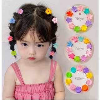 Gói 10 kẹp tóc hình hoa nhỏ dễ thương phong cách Hàn Quốc thời trang cho bé gái