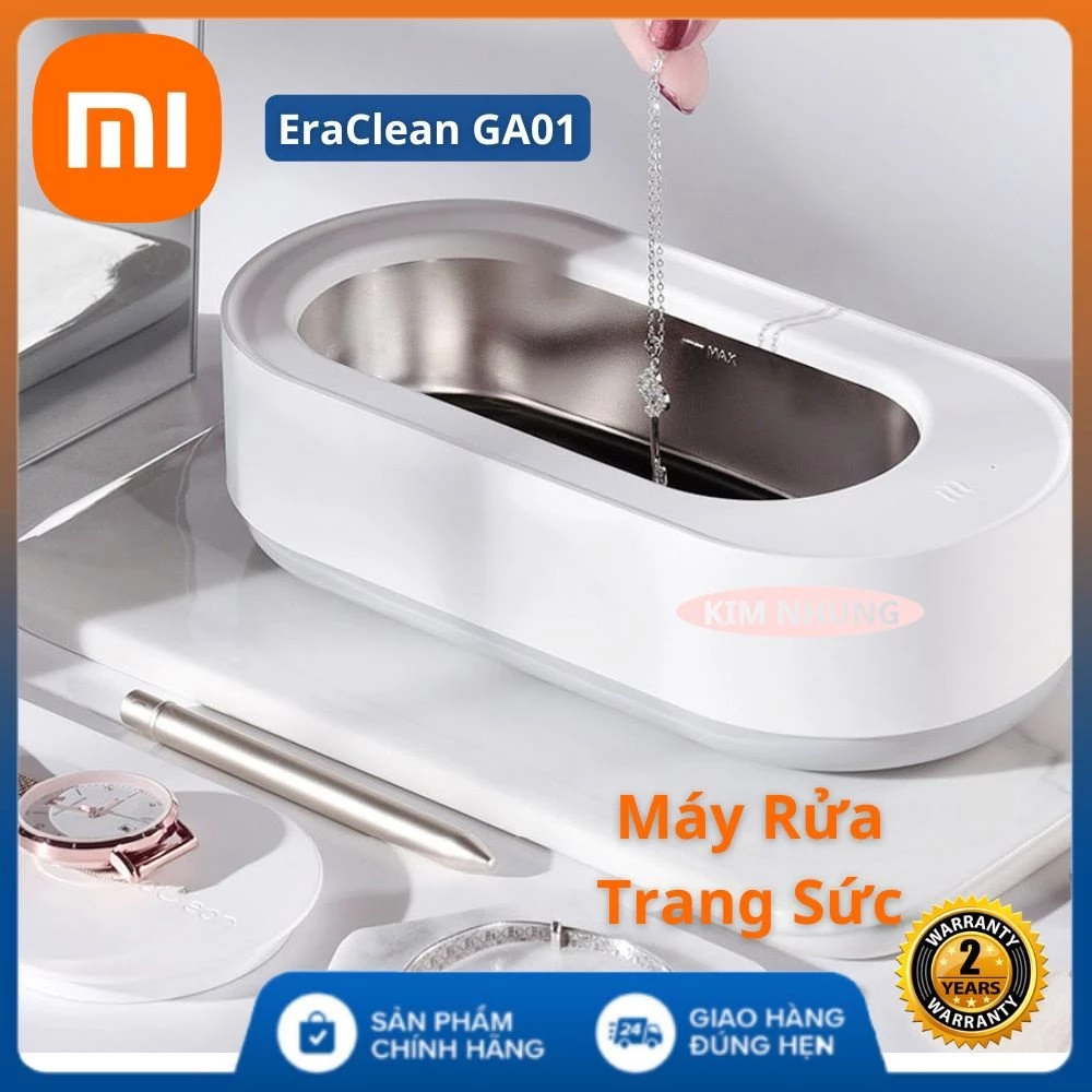 Máy rửa trang sức Xiaomi EraClean GA01 , công nghệ sóng siêu âm làm sạch đồ dùng , kính mắt , đồng hồ  , loại bỏ vi khuẩ