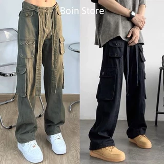 Quần túi hộp nam nữ, quần cargo pants kaki ống rộng BOIN UNISEX, hiphop july phong cách retro y2k vintage nhiều túi