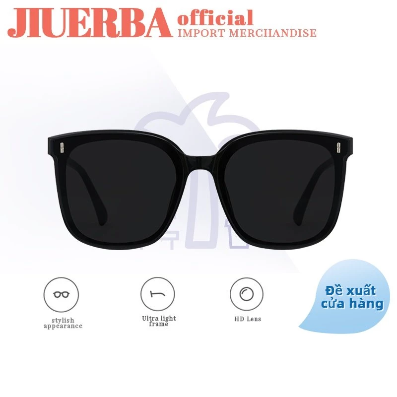 Kính mát JIUERBA gọng vuông quá cỡ chống tia UV400 thời trang dành cho cả nam và nữ