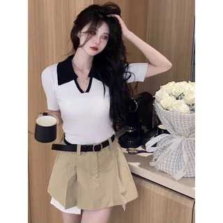 ÁO CROPTOP PHỐI VIỀN TRỤ XINH H6