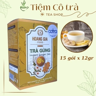 Trà Gừng Hòa Tan Hoàng Gia Hộp 180g (15 gói x 12gr) -Cotra Giải Cảm, Tốt Cho Tiêu Hóa, Giảm Buồn Nôn SP 15