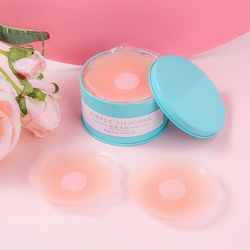 ￼Miếng dán ngực ti silicon, dán ti Hộp 5 cặp sử dụng nhiều lần TIBU