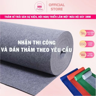 Thảm nỉ trải sàn sự kiện, Thảm Nỉ Lót Sàn, Trải văn phòng loại đẹp độ dày 3mm - ( khổ ngang 2m )