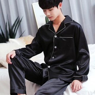 Bộ Pijama Nam Nữ, Bộ Đồ Ngủ Dài Tay Lụa Satin Cao Cấp Yamavn